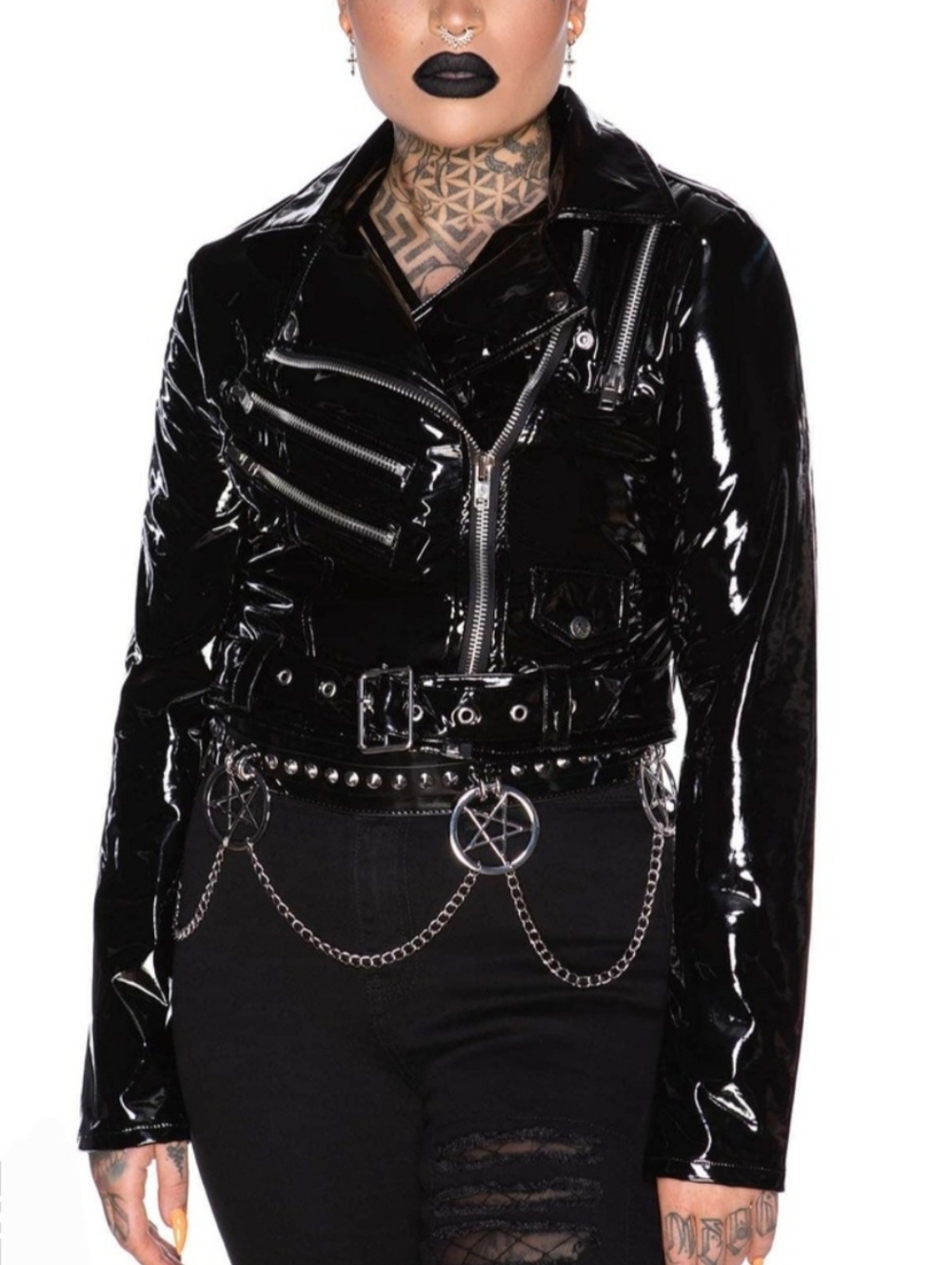 Killstar Exene Vinyl Moto Jacket